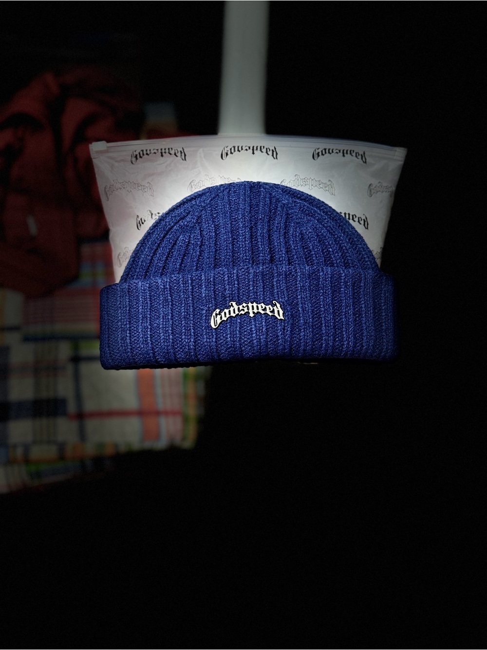 Godspeed Blue Ribbed Knit Beanie
